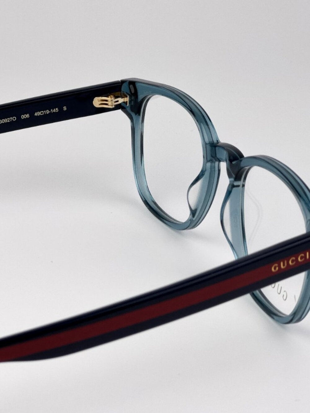 Gucci GG0927O 006 Square Eyeglasses Transparent Blue NEW AUTHENTIC - Picture 8 of 9
